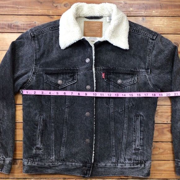 LEVI’S Premium jeans jacket sherpa jeans jacket Cottagecore western cowgirl XXS - Picture 5 of 9